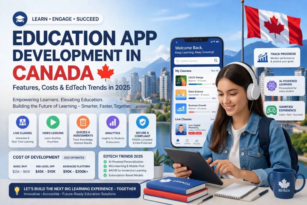 Education App Development in Canada: Features, Costs & EdTech Trends in 2025